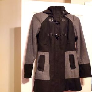 Winter black and grey hooded jacket